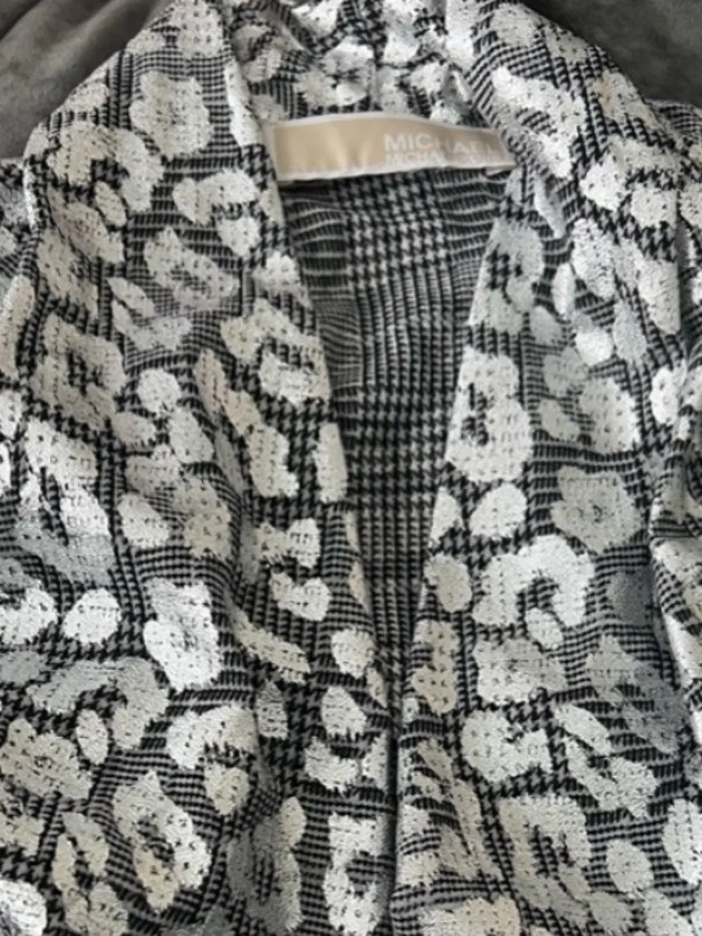 Michael Kors Metallic Leopard Animal Print V-Neck Tunic Top